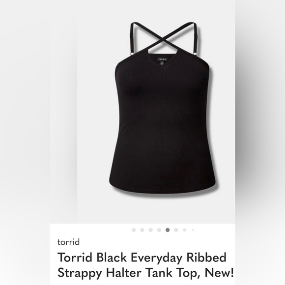 Torrid Black Everyday Ribbed Strappy Halter Tank Top / Size 2 🖤 - Picture 14 of 16